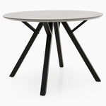 Akida Round Dining Table - Round Dining Table Faux Concrete / Black Powder Tables Sterling Home 1