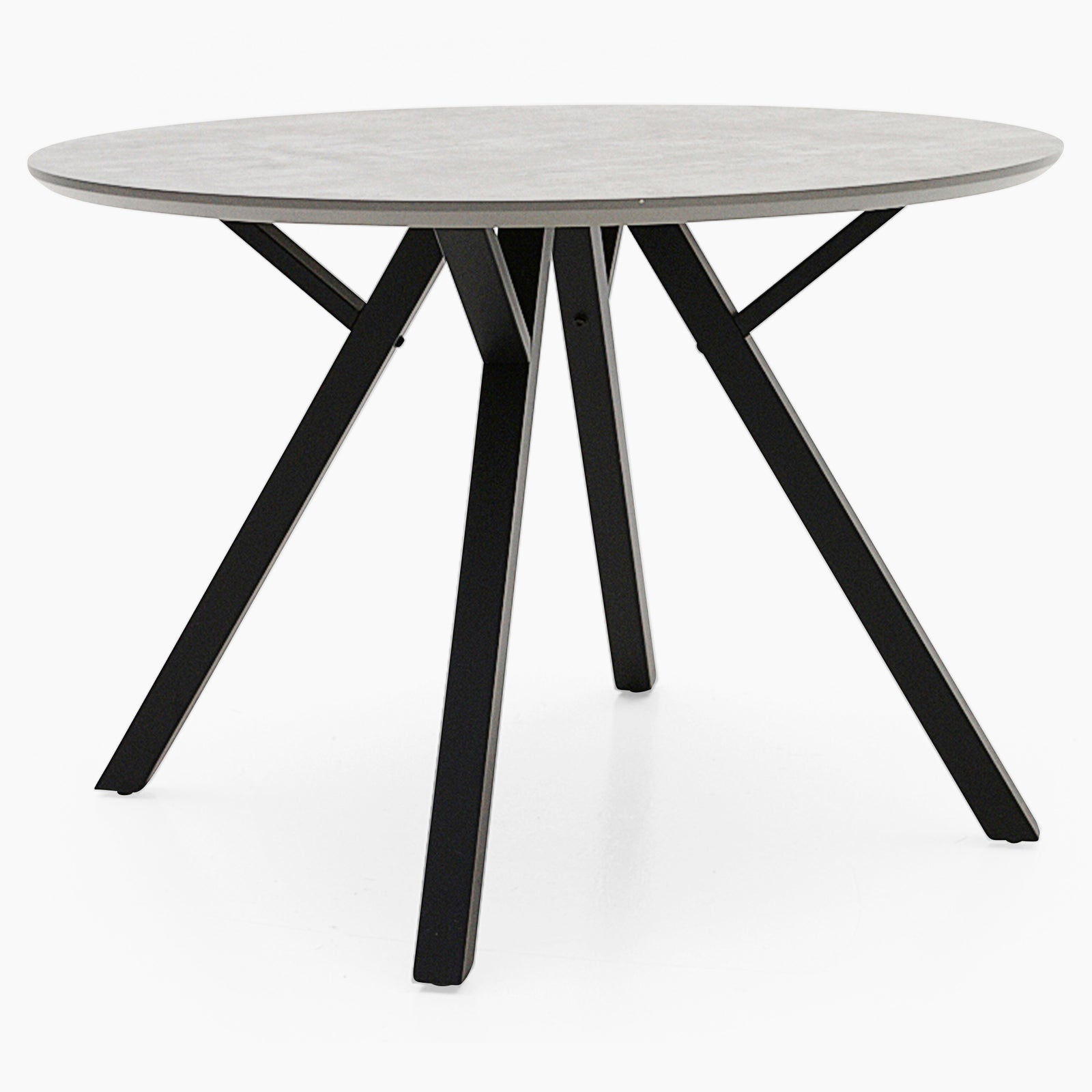 Akida Round Dining Table - Round Dining Table Faux Concrete / Black Powder Tables Sterling Home 1