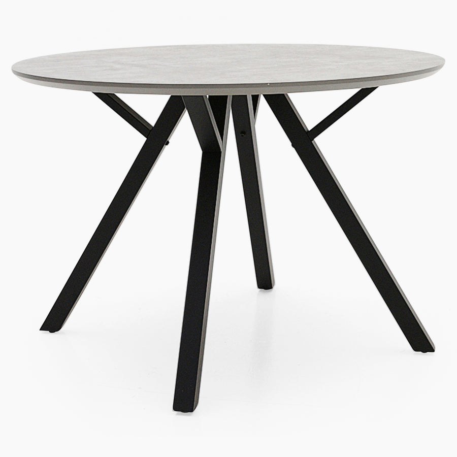 Akida Round Dining Table - Round Dining Table Faux Concrete / Black Powder Tables Sterling Home 1