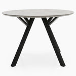 Akida Round Dining Table - Round Dining Table Faux Concrete / Black Powder Tables Sterling Home 2