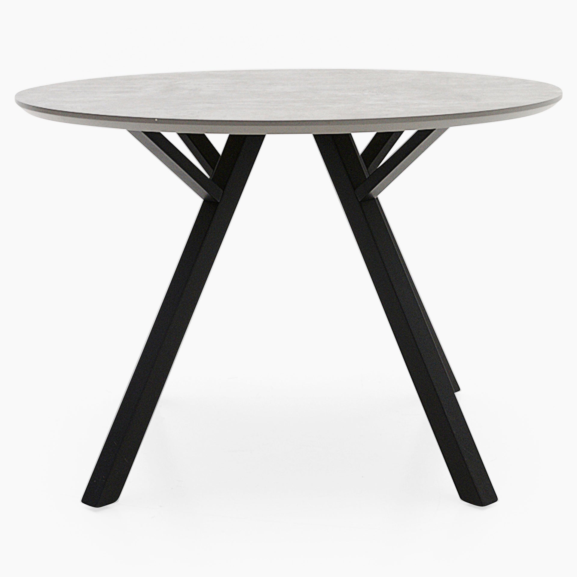 Akida Round Dining Table - Round Dining Table Faux Concrete / Black Powder Tables Sterling Home 2