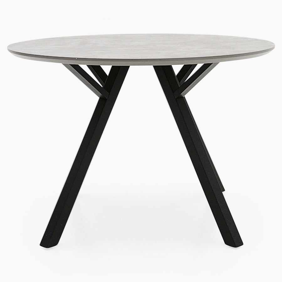 Akida Round Dining Table - Round Dining Table Faux Concrete / Black Powder Tables Sterling Home 2