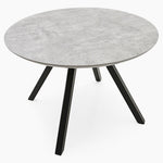 Akida Round Dining Table - Round Dining Table Faux Concrete / Black Powder Tables Sterling Home 3