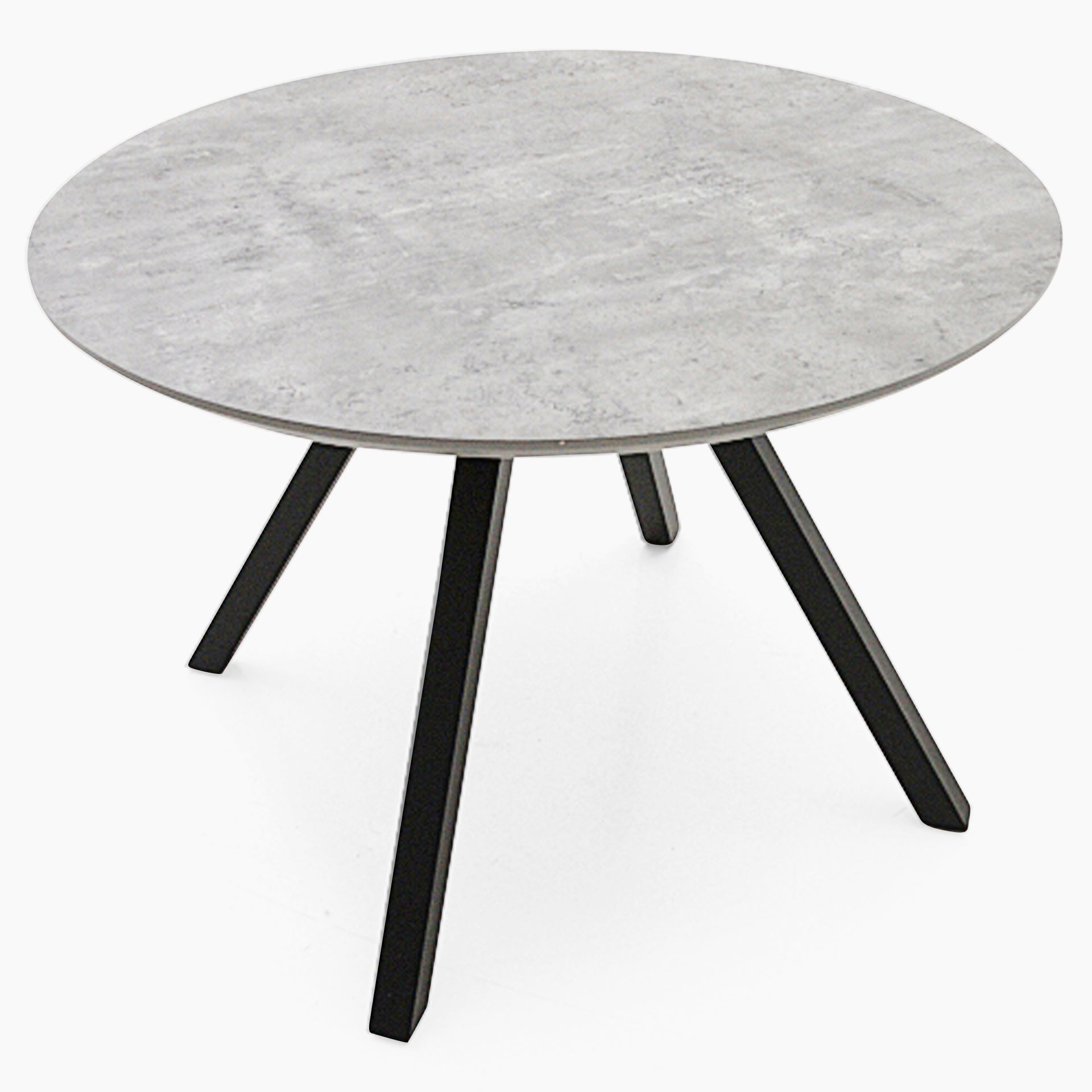 Akida Round Dining Table - Round Dining Table Faux Concrete / Black Powder Tables Sterling Home 3