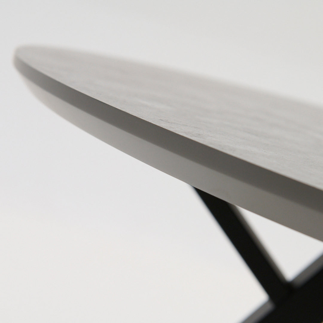 Akida Round Dining Table - Round Dining Table Faux Concrete / Black Powder Tables Sterling Home 4