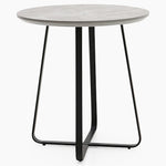 Akida Round Side Table - Round Wine Table Faux Concrete / Black Powder Tables Sterling Home 1