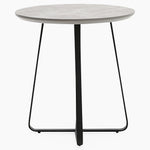 Akida Round Side Table - Round Wine Table Faux Concrete / Black Powder Tables Sterling Home 2