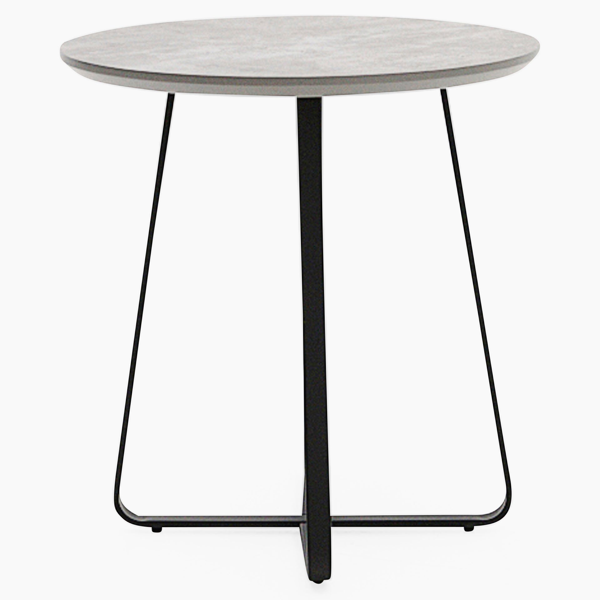 Akida Round Side Table - Round Wine Table Faux Concrete / Black Powder Tables Sterling Home 2
