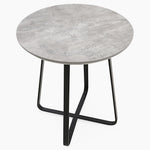Akida Round Side Table - Round Wine Table Faux Concrete / Black Powder Tables Sterling Home 3