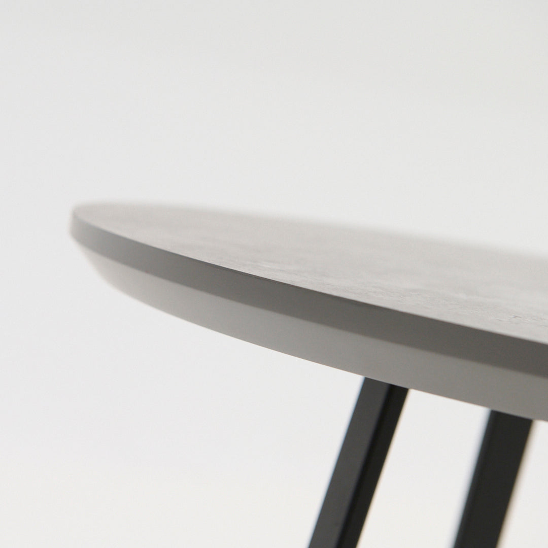 Akida Round Side Table - Round Wine Table Faux Concrete / Black Powder Tables Sterling Home 4