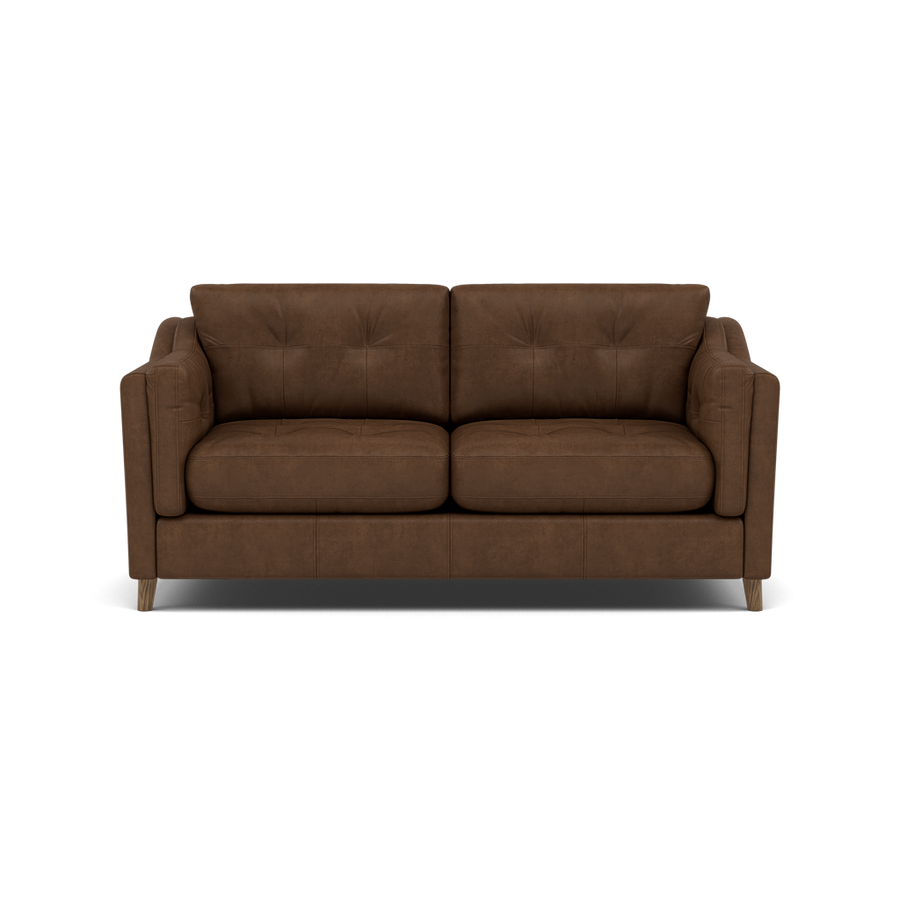 Saddler 3 Seater Sofa - Midi Sofa Grade A Leather Sofas Sterling Home Weathered Oak Feet Tote Tobacco 1