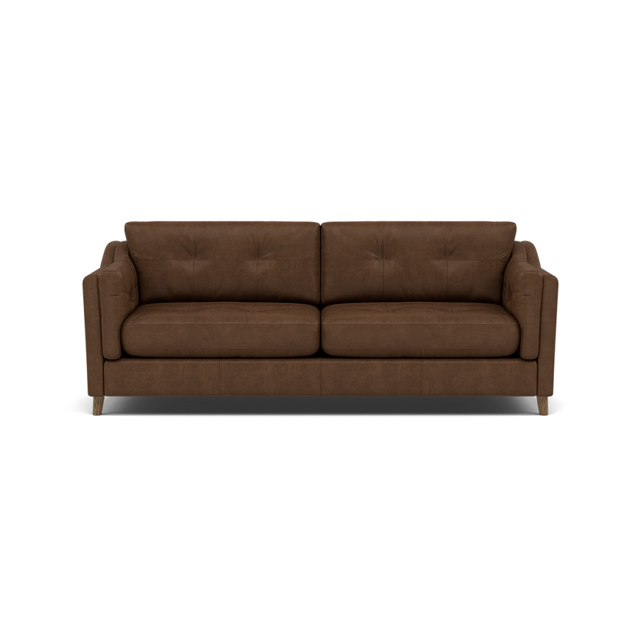 Alexander & James Saddler 4 Seater Sofa - Maxi Sofa Grade A Leather Sofas Sterling Home Weathered Oak Feet Tote Tobacco 1