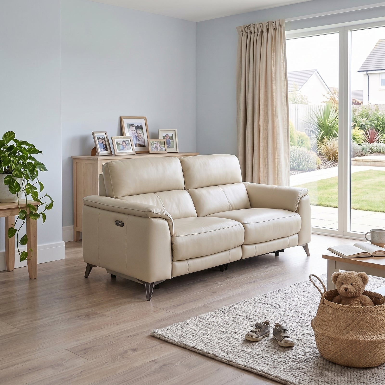 Allegra 3 Seater Recliner Sofa - 2.5 Seater Power Recliner with Power Headrest Cat 20S - Power with Power Headrest & USB 3 Seater Sofas Sterling Home 2