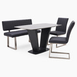 Alpha Dining Table, Bench & 2 Chairs Set
