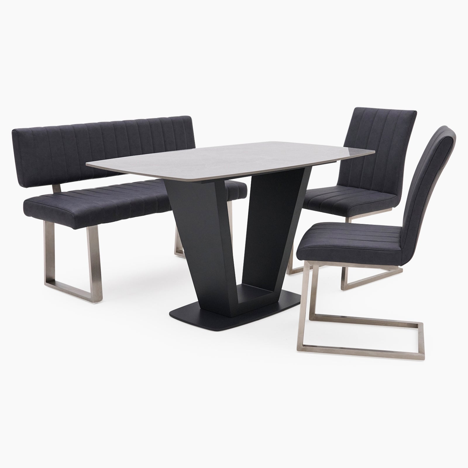 Alpha Dining Table, Bench & 2 Chairs Set Tables Sterling Home 1
