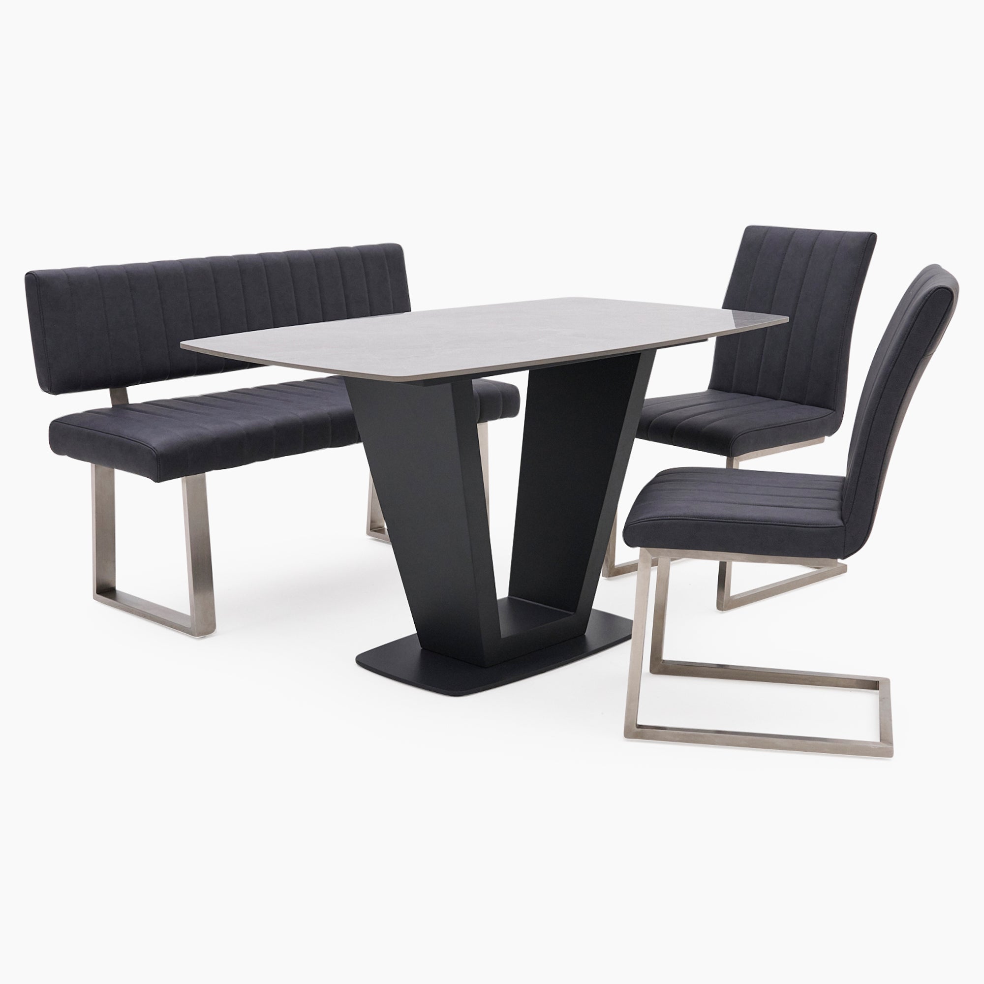 Alpha Dining Table, Bench & 2 Chairs Set Tables Sterling Home 1