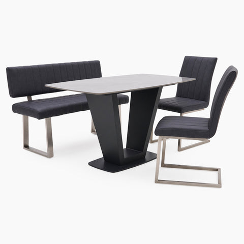 Alpha Dining Table, Bench & 2 Chairs Set Tables Sterling Home 1