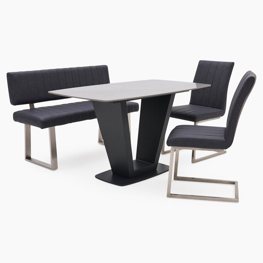 Alpha Dining Table, Bench & 2 Chairs Set Tables Sterling Home 1