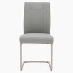 Alpha Contour Dining Chair - Contour Dining Chair Dark Grey Leather Look Chairs Sterling Home 1