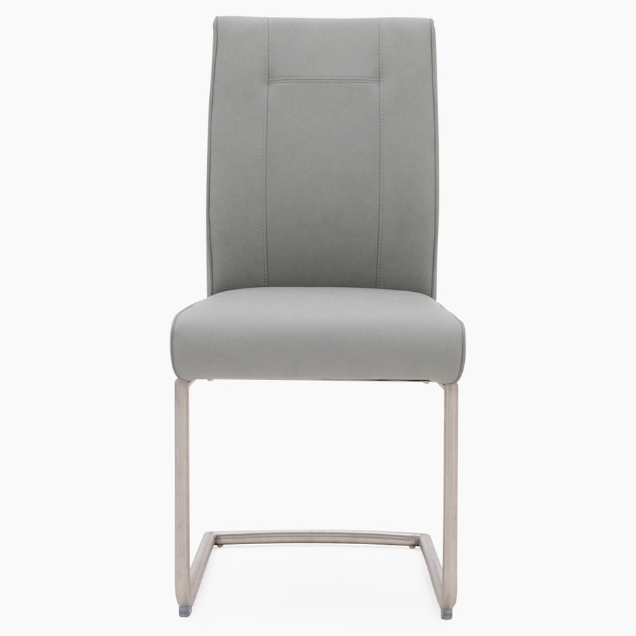 Alpha Contour Dining Chair - Contour Dining Chair Dark Grey Leather Look Chairs Sterling Home 1