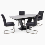 Alpha Extending Dining Table & 4 Contour Chairs Set Tables Sterling Home 1