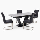Alpha Extending Dining Table & 4 Contour Chairs Set