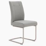 Alpha Contour Dining Chair - Contour Dining Chair Dark Grey Leather Look Chairs Sterling Home 3