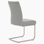 Alpha Contour Dining Chair - Contour Dining Chair Dark Grey Leather Look Chairs Sterling Home 4