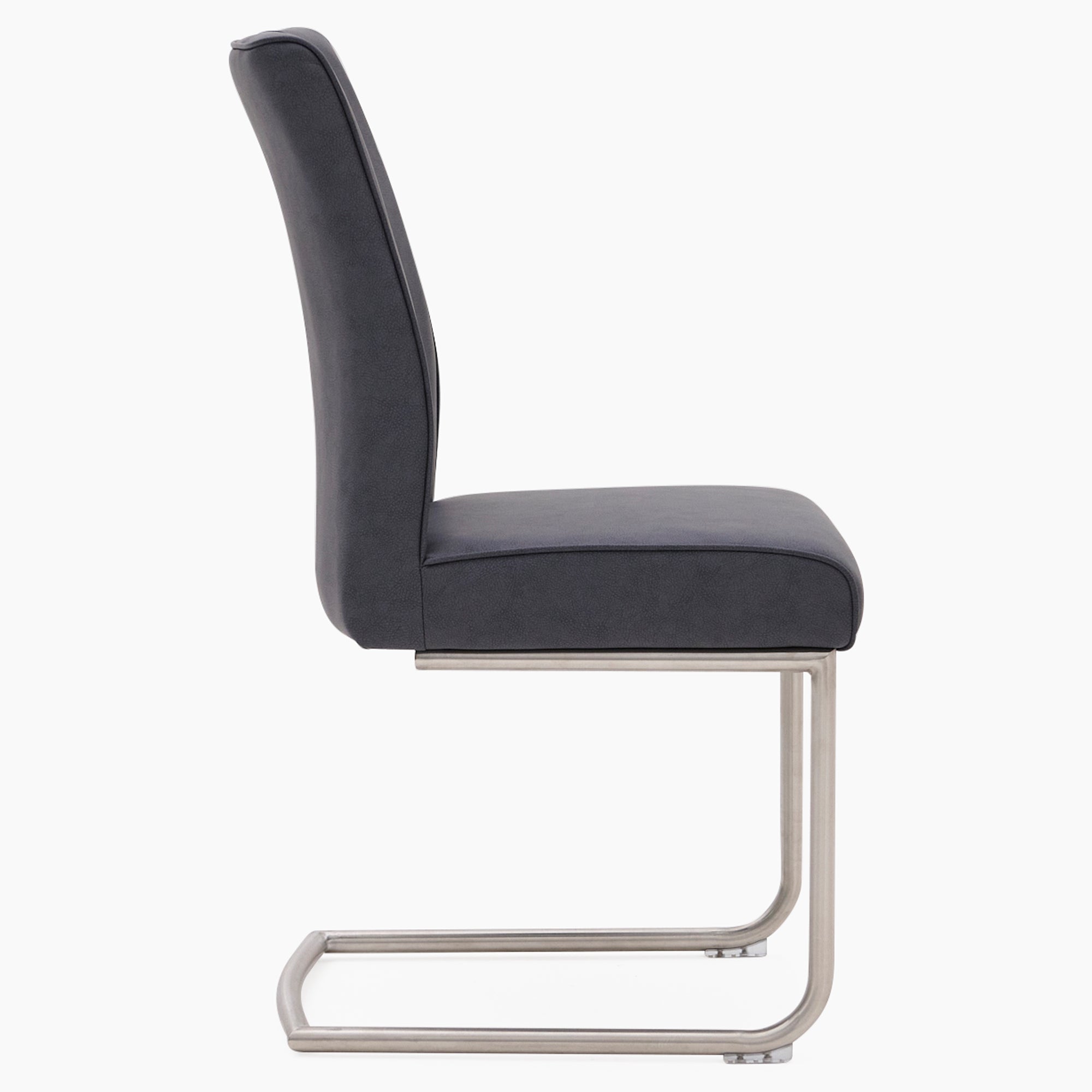 Alpha Contour Dining Chair - Contour Dining Chair Dark Grey Leather Look Chairs Sterling Home 7