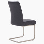Alpha Contour Dining Chair - Contour Dining Chair Dark Grey Leather Look Chairs Sterling Home 8