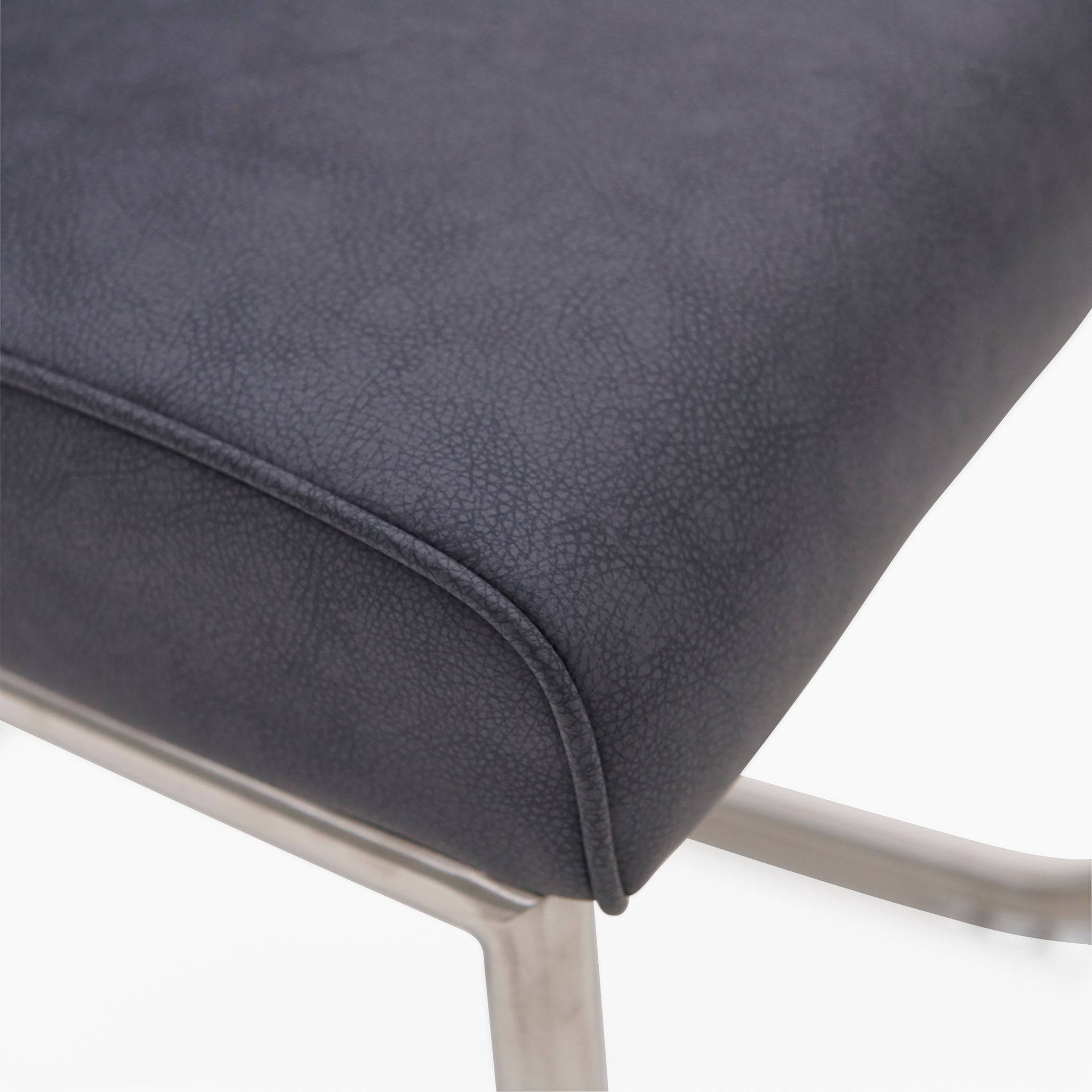 Alpha Contour Dining Chair - Contour Dining Chair Dark Grey Leather Look Chairs Sterling Home 9