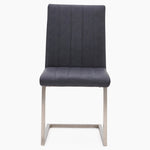 Alpha Dining Chair - Dining Chair Dark Grey Leather Look - Dark Grey Faux Leather Chairs Sterling Home 1