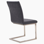 Alpha Dining Chair - Dining Chair Dark Grey Leather Look - Dark Grey Faux Leather Chairs Sterling Home 4
