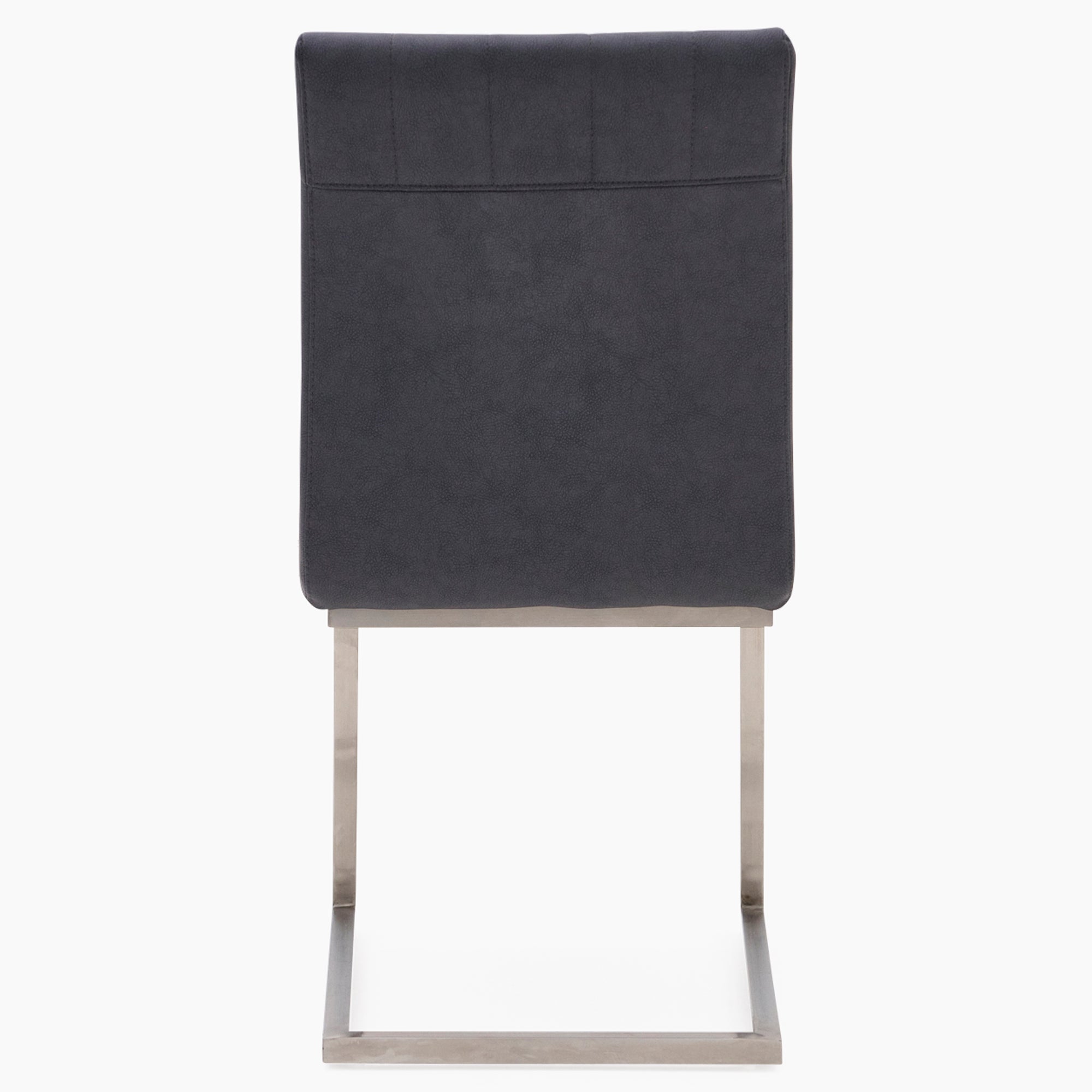 Alpha Dining Chair - Dining Chair Dark Grey Leather Look - Dark Grey Faux Leather Chairs Sterling Home 5