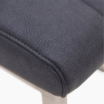 Alpha Dining Chair - Dining Chair Dark Grey Leather Look - Dark Grey Faux Leather Chairs Sterling Home 6