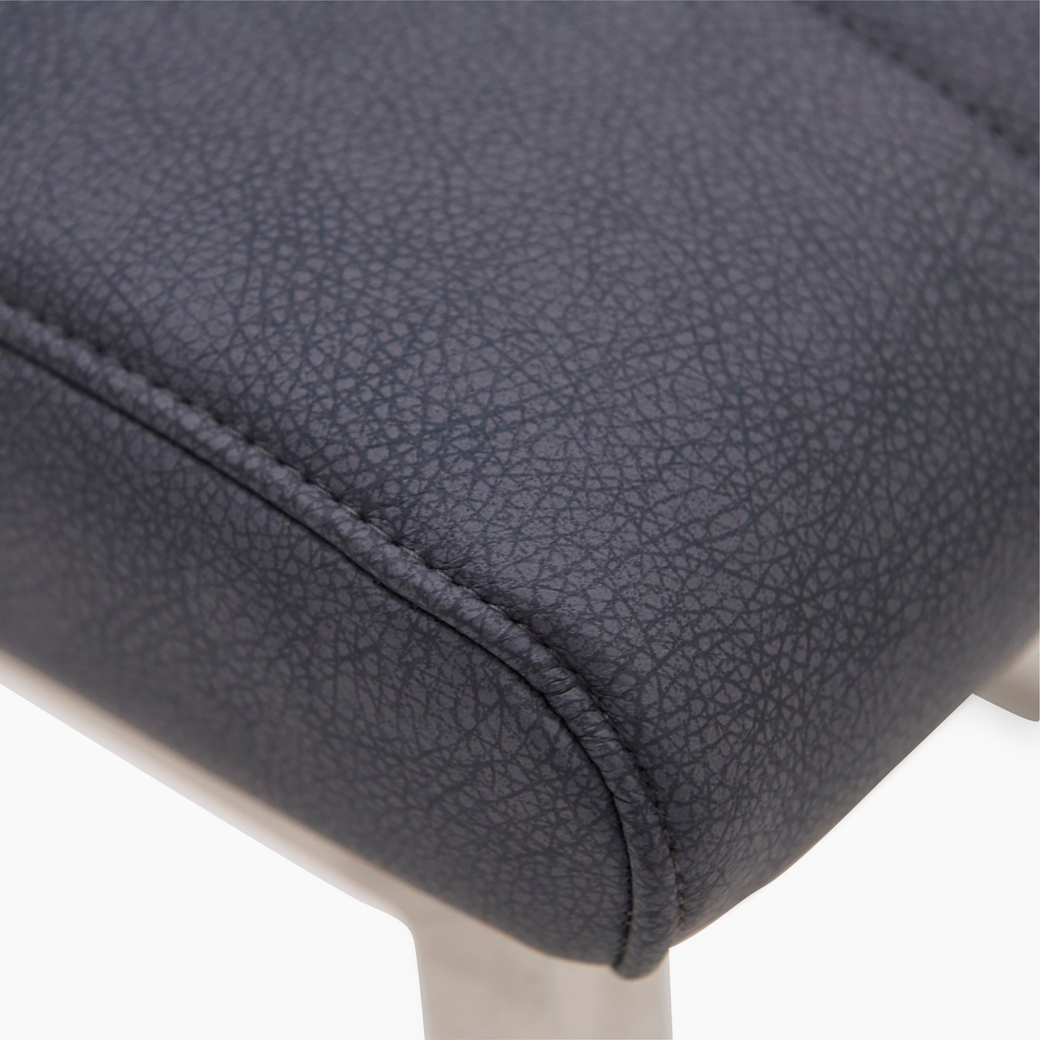 Alpha Dining Chair - Dining Chair Dark Grey Leather Look - Dark Grey Faux Leather Chairs Sterling Home 6