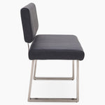 Alpha Bench - Side Bench Dark Grey Leather Look - Dark Grey Faux Leather Chairs Sterling Home 3