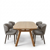 Alverra 200cm Dining Table & 4 Reef Dining Chairs Set