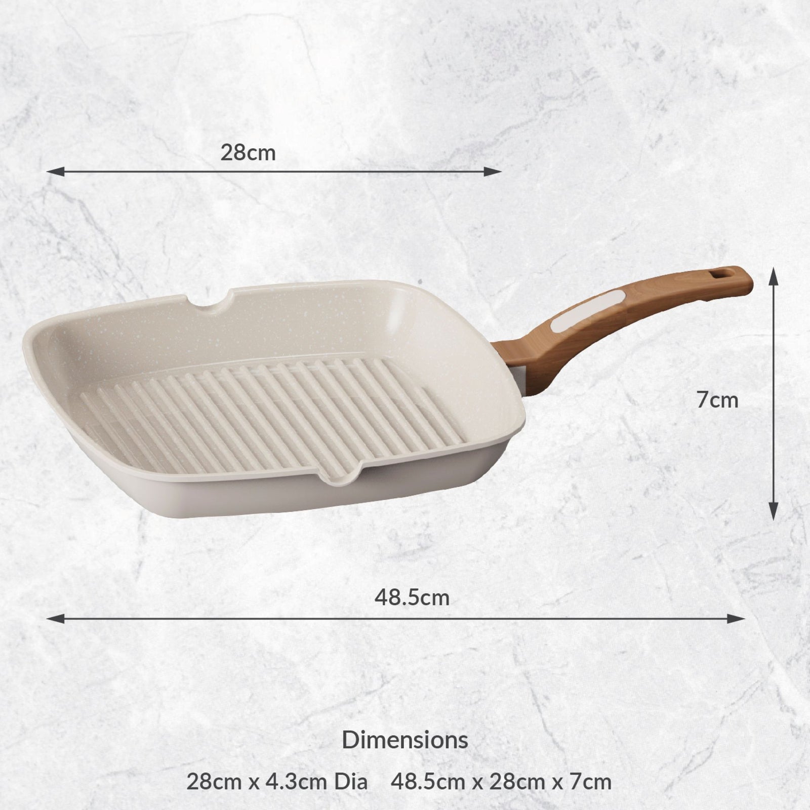 Grill Pan Beige - Grill Pan 28CM Ivory Sterling Home 2
