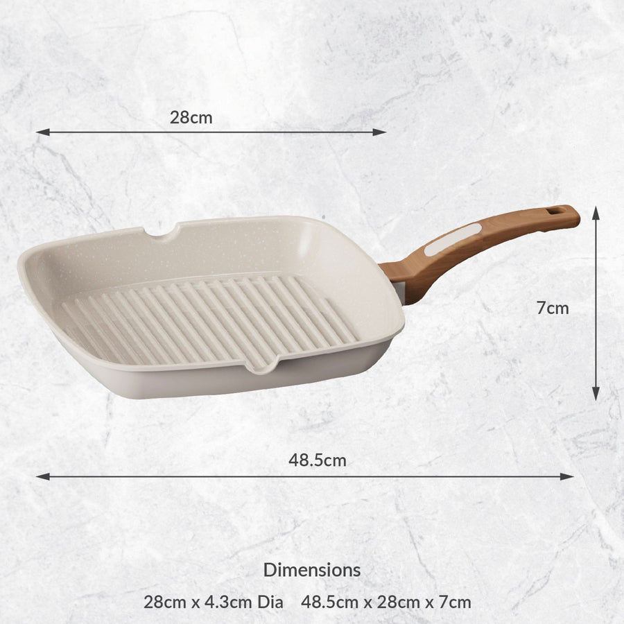 Grill Pan Beige - Grill Pan 28CM Ivory Sterling Home 2