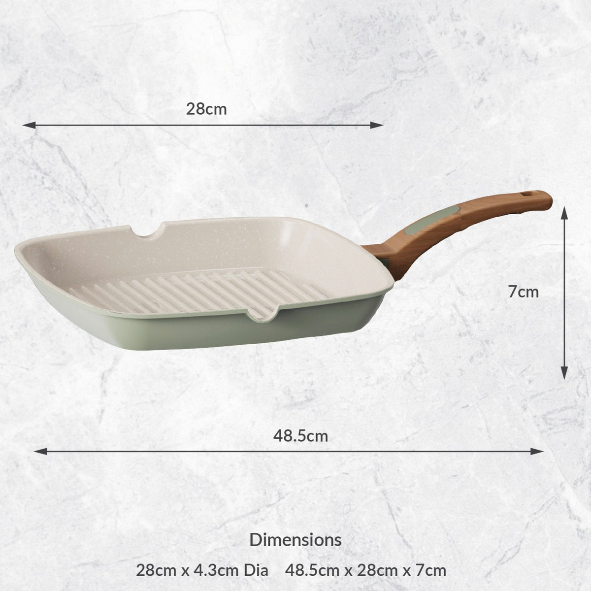 Grill Pan Green - Grill Pan 28CM Sage Green Sterling Home 2