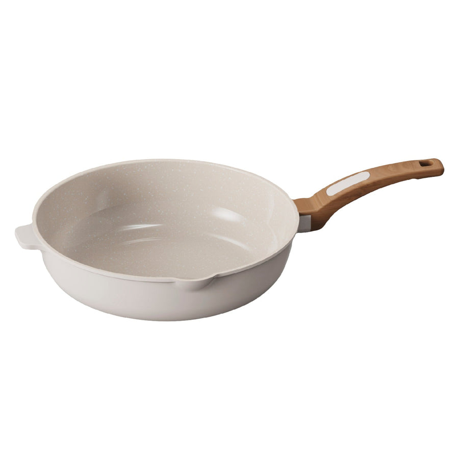 Deep Frying Pan Beige - Deep Frying Pan 28CM Ivory Sterling Home 1