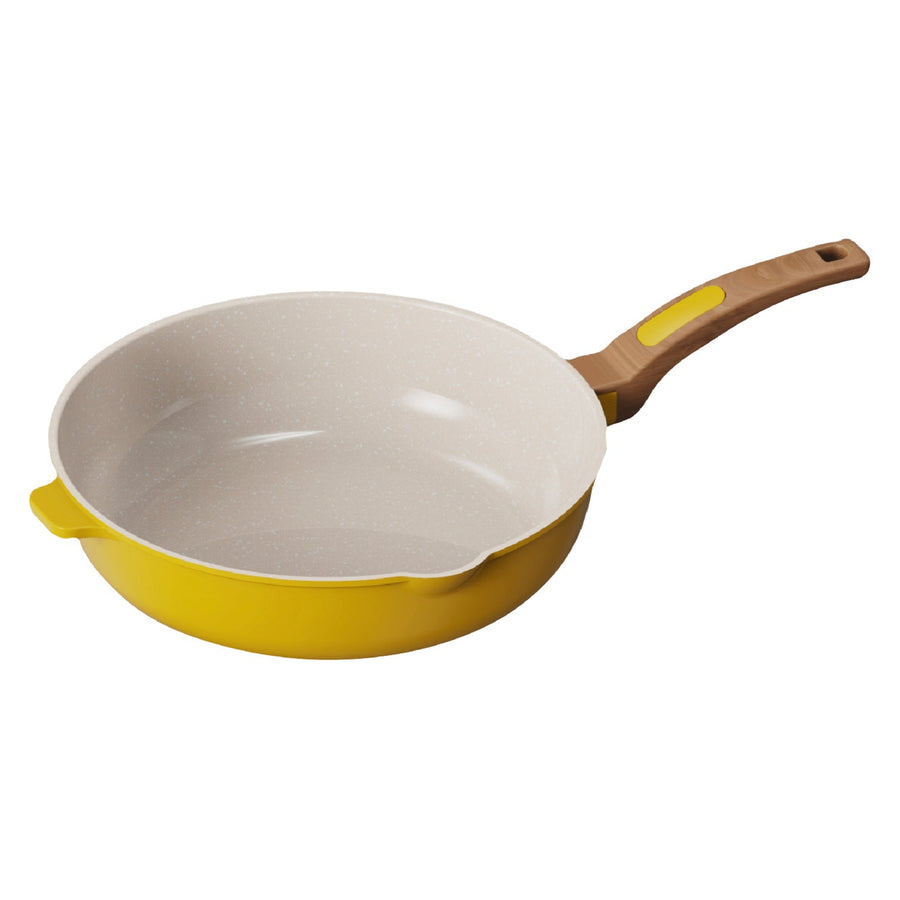 Deep Frying Pan Yellow - Deep Frying Pan 28CM Marigold Sterling Home 1