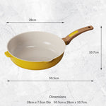Deep Frying Pan Yellow - Deep Frying Pan 28CM Marigold Sterling Home 2