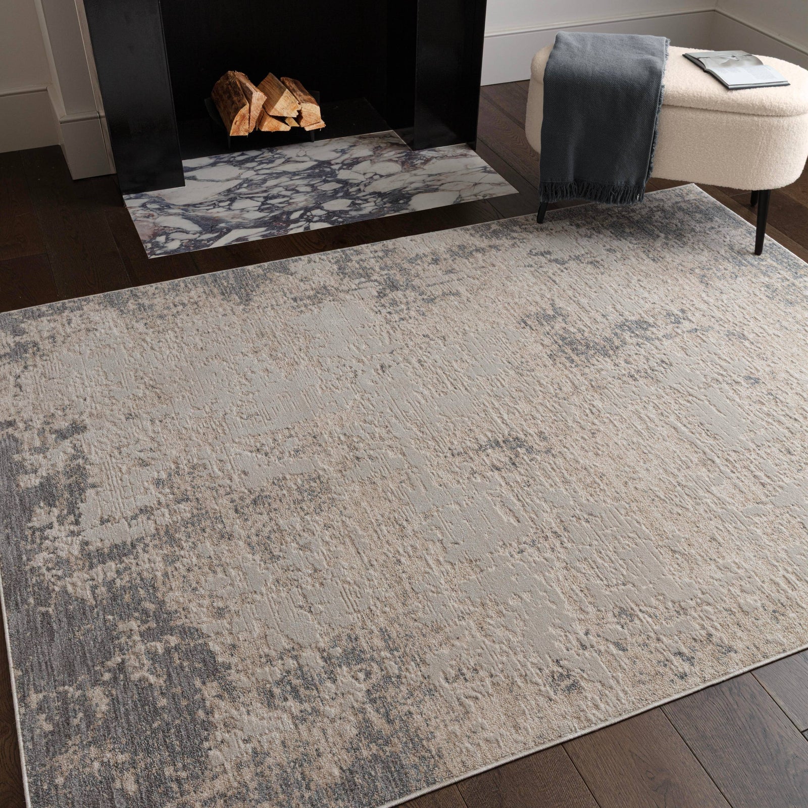 Amari Grey Wash Rug - AN01 120 x 160cm - 120cm x 160cm