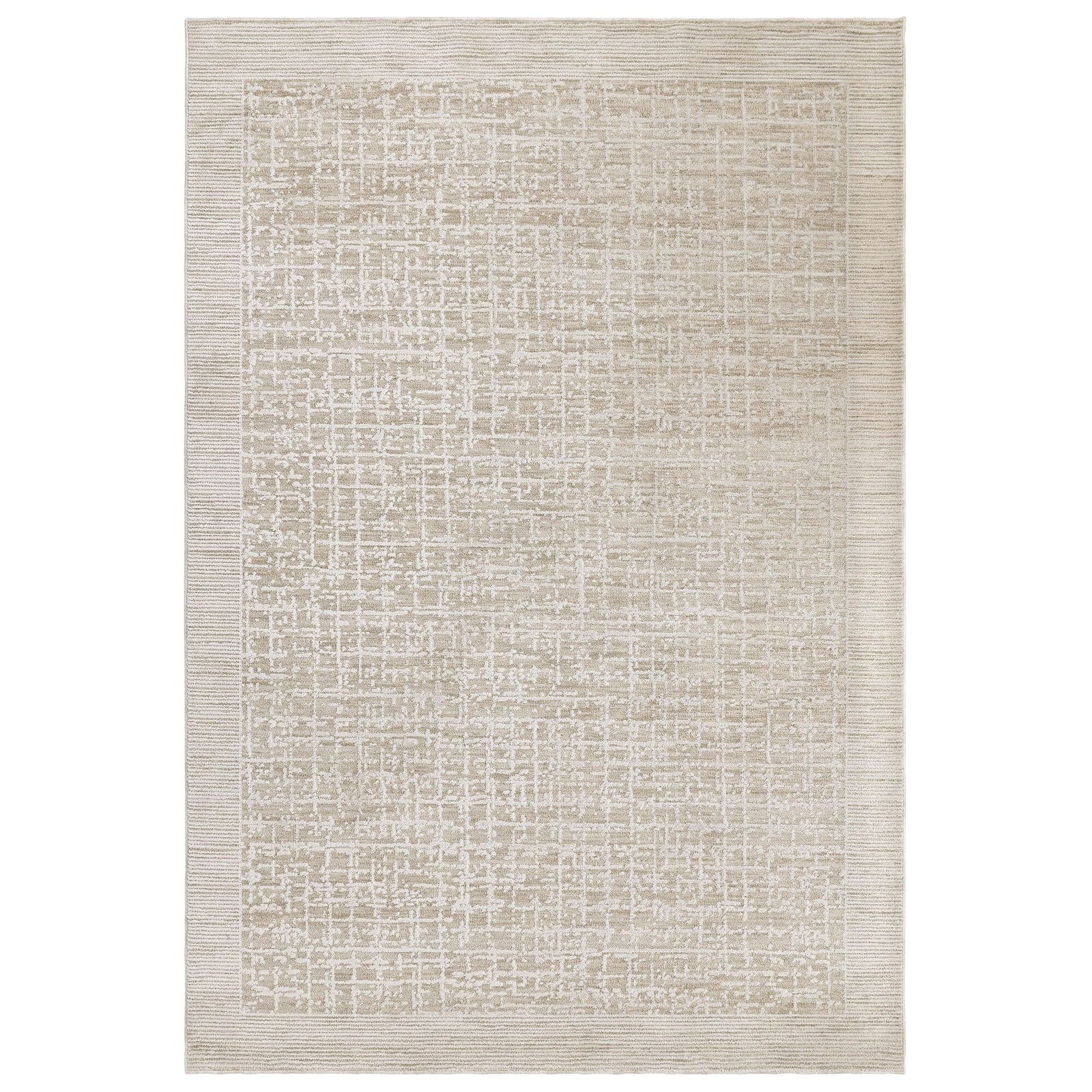 Amari Beige Grid Rug - AN10 120 x 160cm - 120cm x 160cm