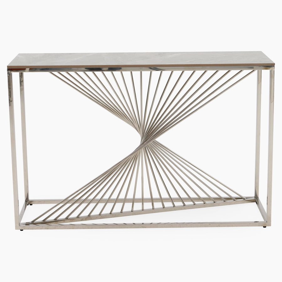 Atalanta Console Table - Console Table Glass / Stainless Steel Sterling Home 1