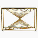 Atalanta Console Table - Console Table Sintered Stone / Chrome Gold Tables Sterling Home 1