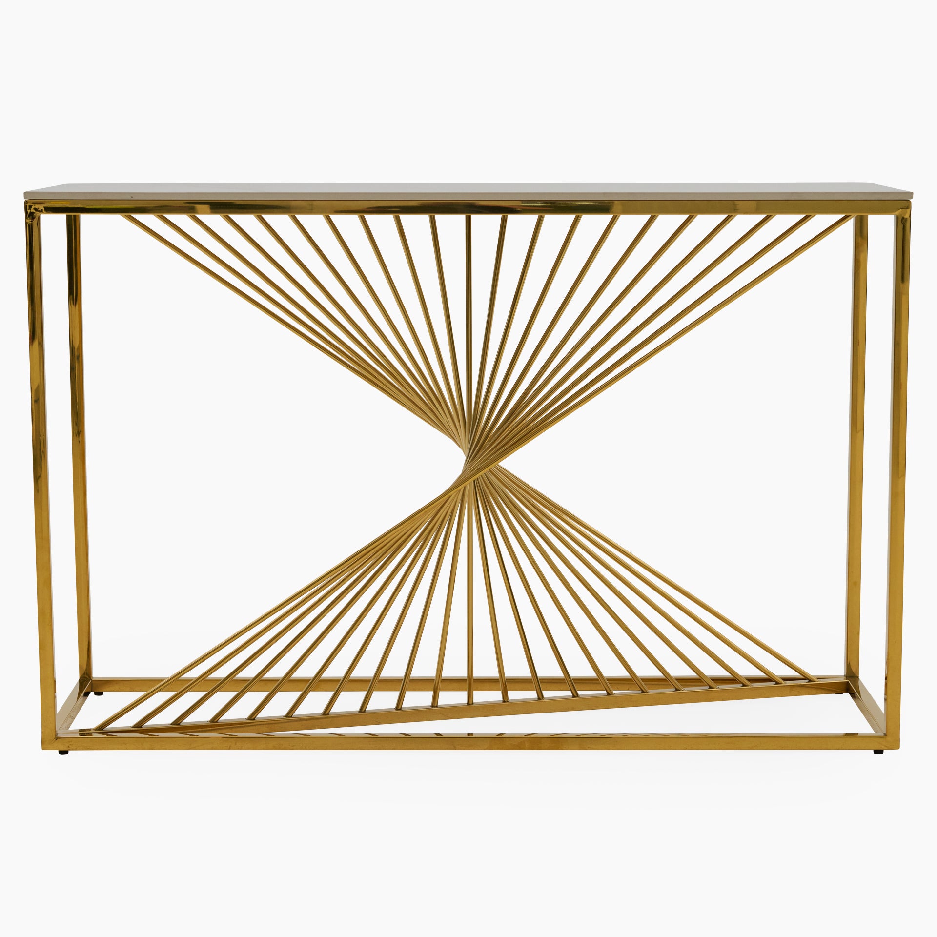 Atalanta Console Table - Console Table Sintered Stone / Chrome Gold Tables Sterling Home 1