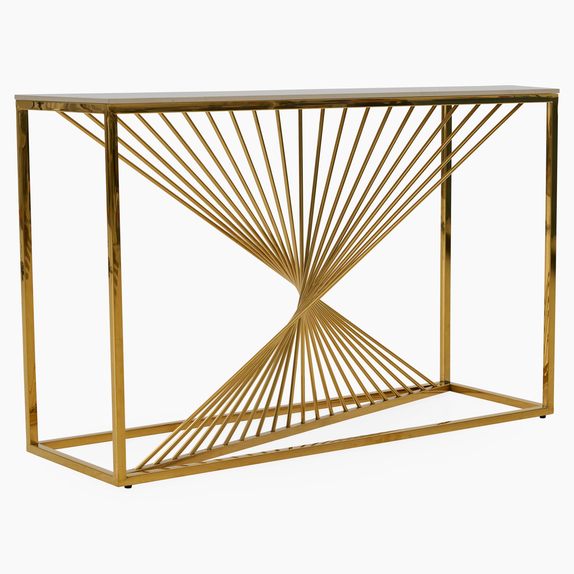 Atalanta Console Table - Console Table Sintered Stone / Chrome Gold Tables Sterling Home 2